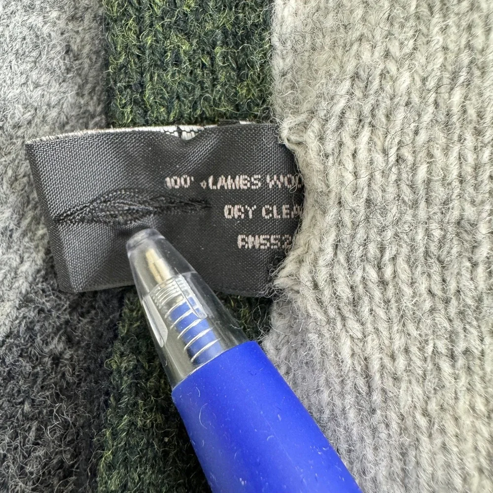 Express Lambswool Scarf Striped‎ Green/Gray/Black/White